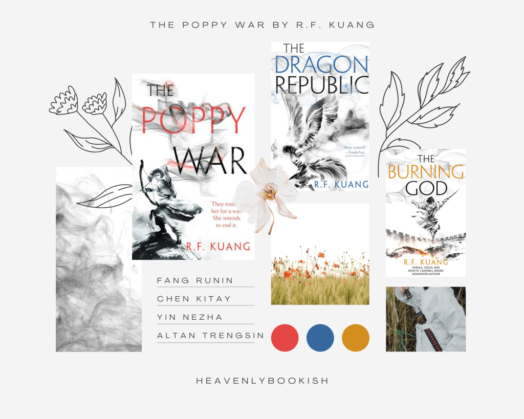Moodboard made for The Poppy War by R.F. Kuang